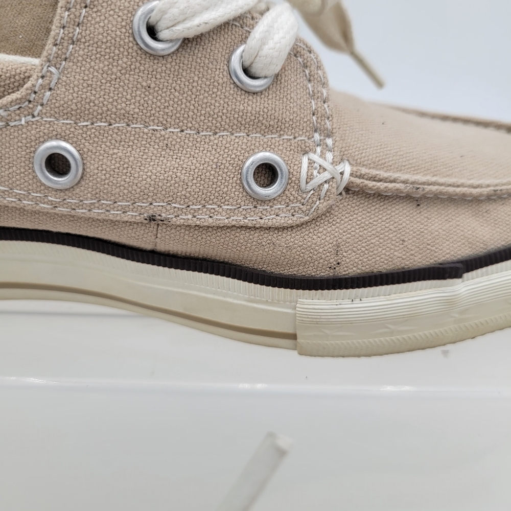 Mens Converse One Star Canvas Boat shoe Tan/Khaki/Light Brown Size 7.5 - Picture 4 of 12